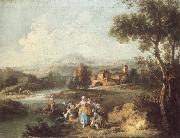 ZAIS, Giuseppe, Landscape with a Group of Figures Fishing